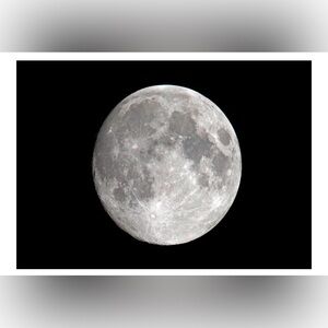 NEW Full Moon Night Sky Black White Photo Poster Wall Art Print Poster 24x16
